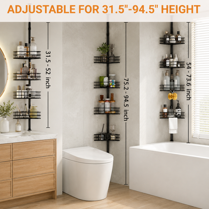 4-Tier Tension Pole Shower Caddy